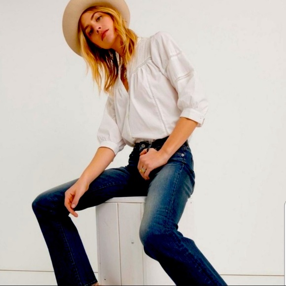 🆑$108 LUCKY dark wash button fly straight slim Bootcut Jeans Sz 26S easy rider - Picture 2 of 10